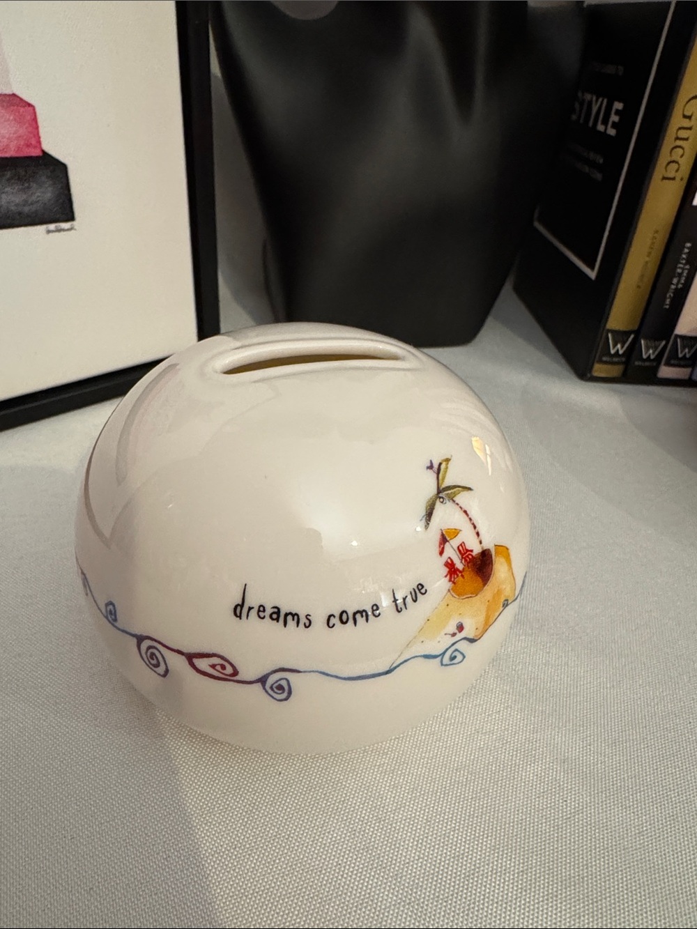 NATURAL LIFE White Ceramic 'Dreams Come True' Decorative Bank